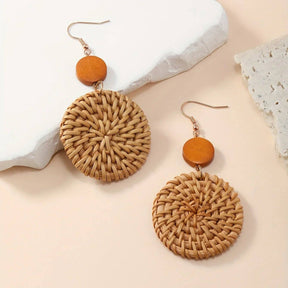 Argola Boho Bambu Trançado