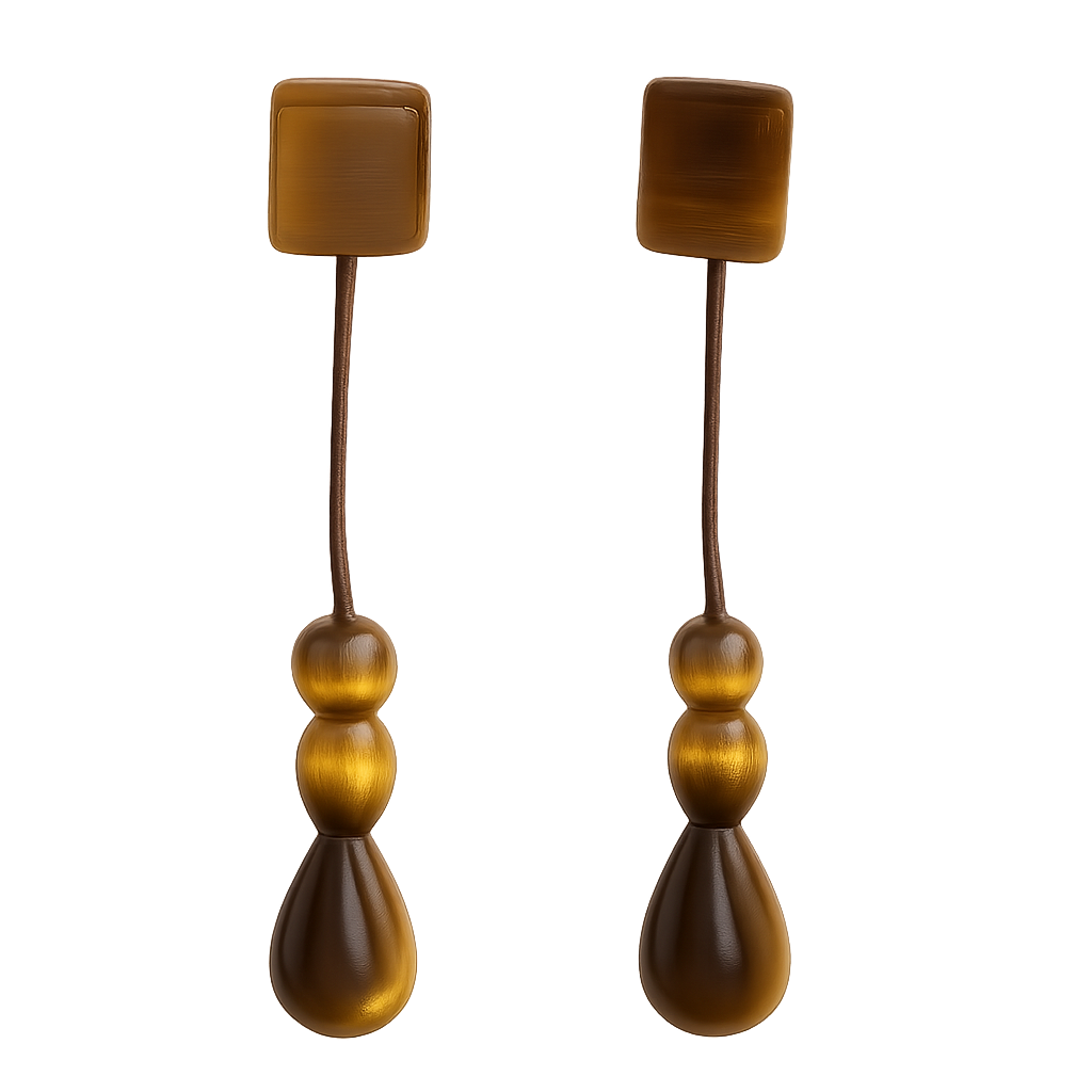 Pair of Women's Dangle Earrings, Vintage Square Drop Earrings, Suitable for Daily and Party Wear