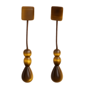 Pair of Women's Dangle Earrings, Vintage Square Drop Earrings, Suitable for Daily and Party Wear