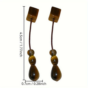 Pair of Women's Dangle Earrings, Vintage Square Drop Earrings, Suitable for Daily and Party Wear