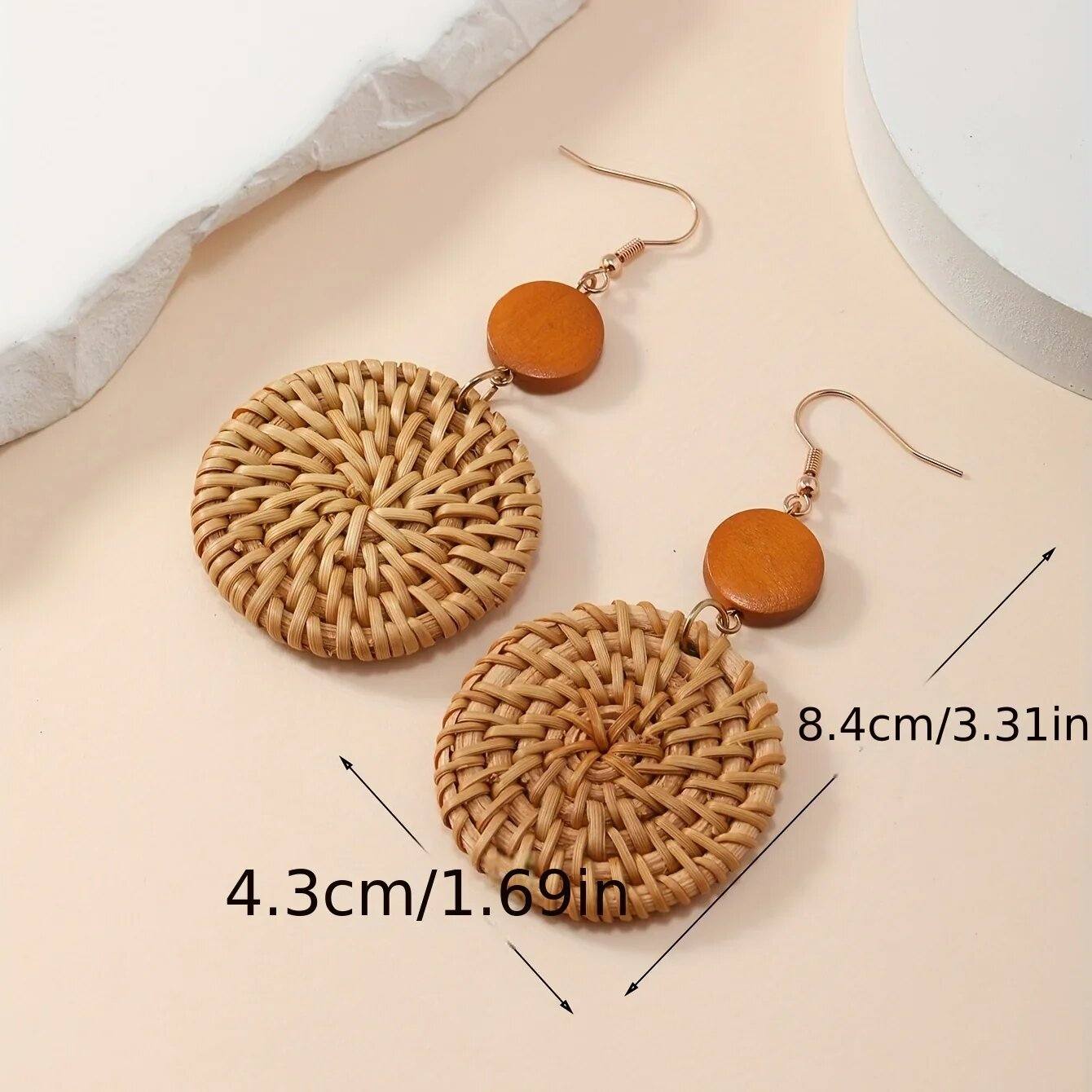 Argola Boho Bambu Trançado