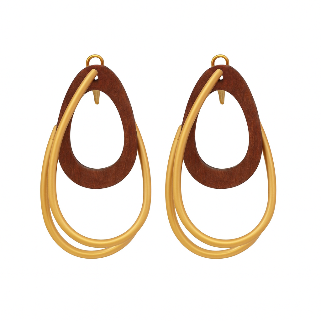 Pair of Vintage Minimalist Ethnic Style Detachable Wooden Drop Earrings, Earrings for Women, Earrings For Women High Quality, Earrings For Women Elegant