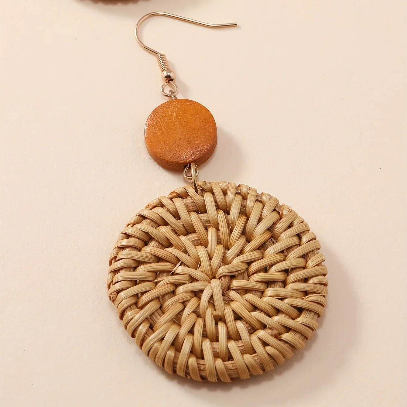 Argola Boho Bambu Trançado