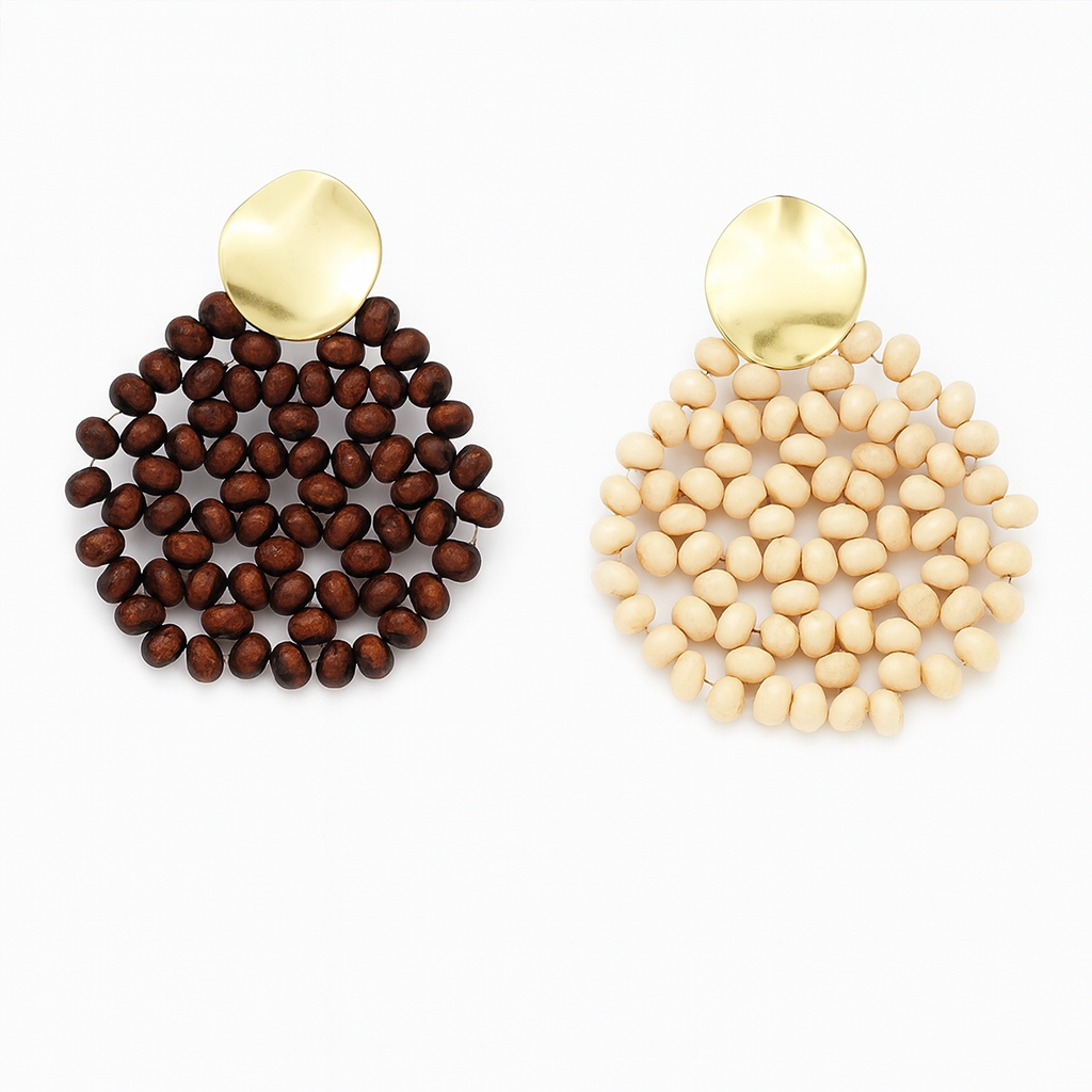 Kit 2 Pares Cascata Geométrica Nude